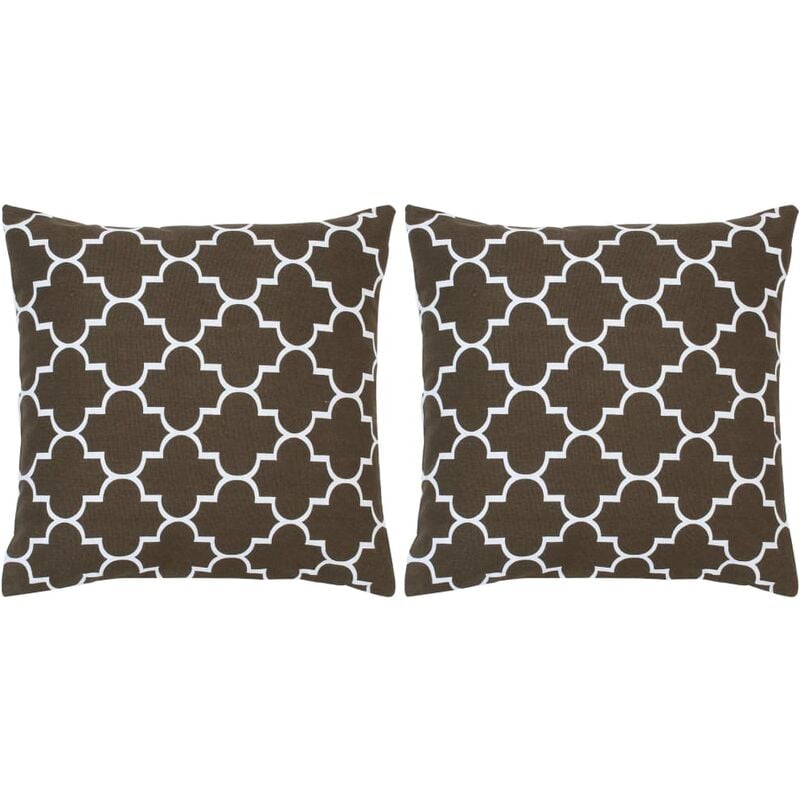 

vidaXL Cojines con estampado 2 unidades algodón marrón 40x40 cm - Marrón