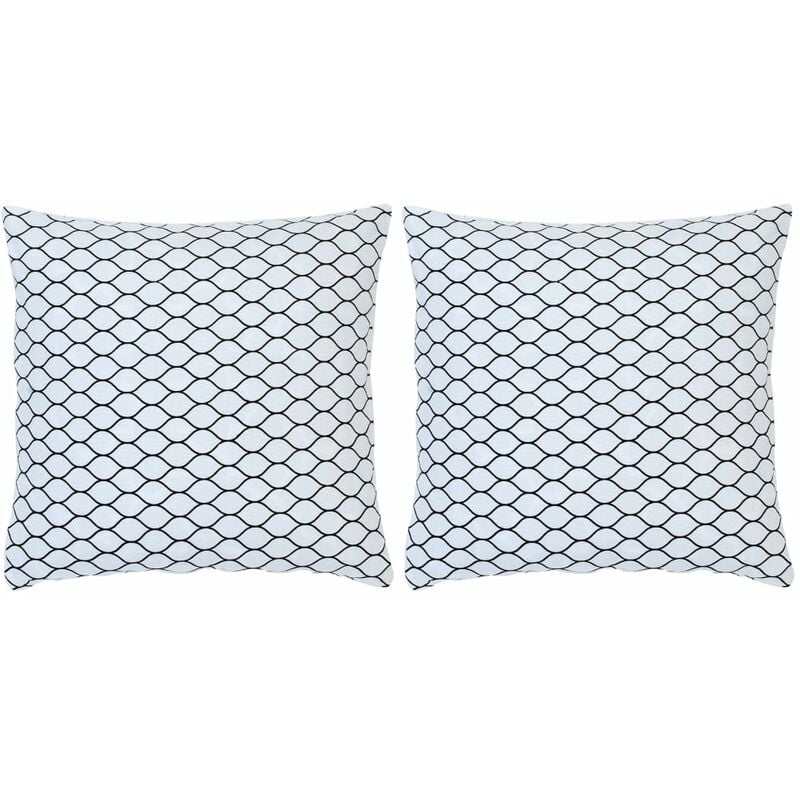 

Cojines con estampado 2 unidades algodón negro y blanco 40x40cm