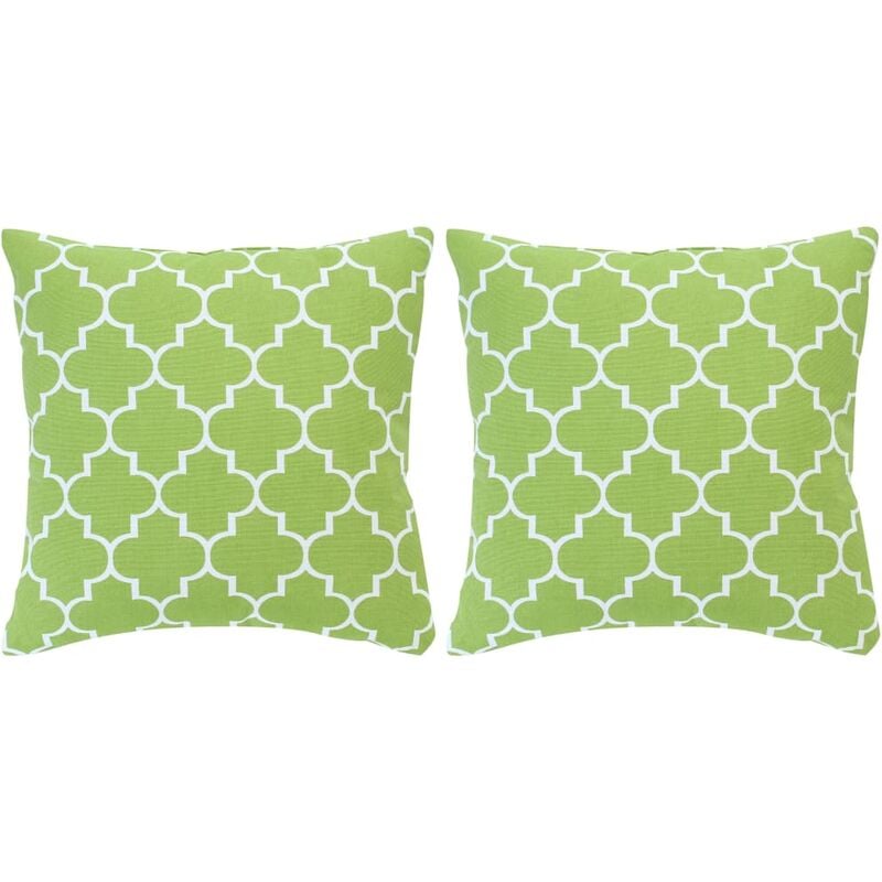

Cojines con estampado 2 unidades algodón verde 40x40 cm
