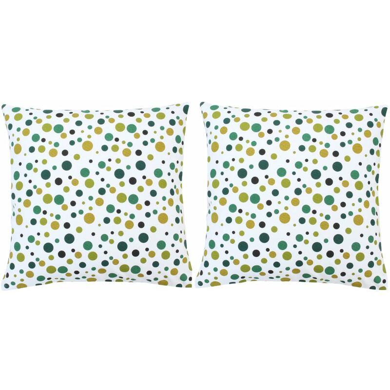 

Cojines con estampado 2 unidades algodón verde 40x40 cm