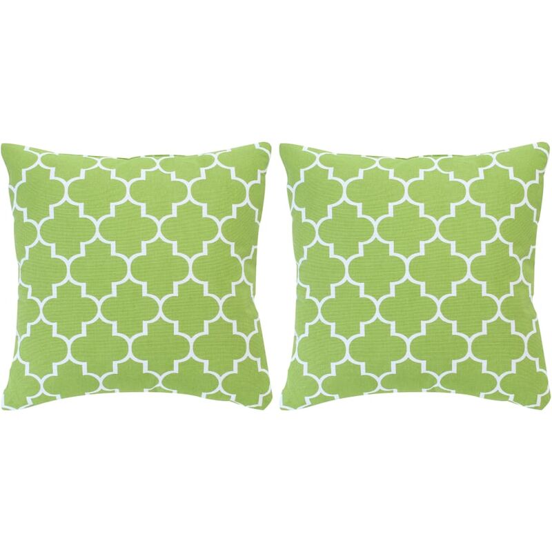 

vidaXL Cojines con estampado 2 unidades algodón verde 40x40 cm - Verde