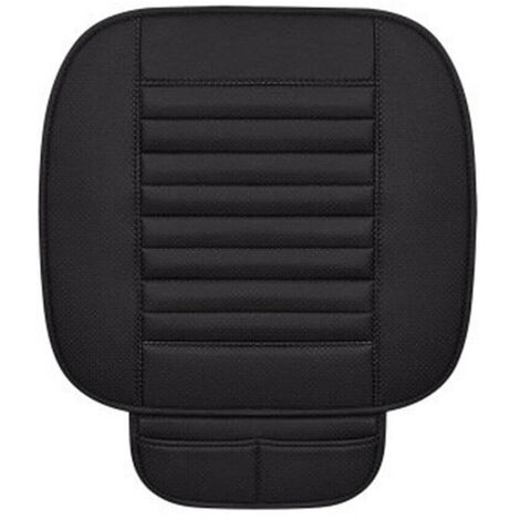 Cojines de asiento de coche delanteros de cuero sintético universal Fundas de asiento Funda de asiento Alfombrilla de asiento negra