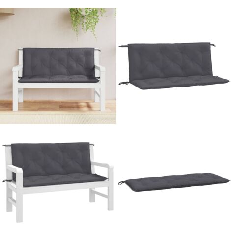 Cojines de banco de jardín 2 uds antracita 120x50x7 cm - Cojines para banco - Cojines para exteriores