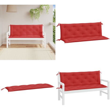 Cojines de banco de jardín 2 uds tela Oxford rojo 150x50x7 cm - Cojines para banco - Cojines de exterior