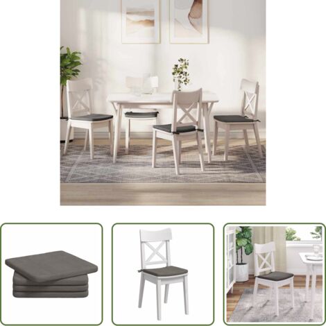 Cojines de espuma -  Cojines para asiento 4 pcs Gris Claro 40 x 40 x 3 cm