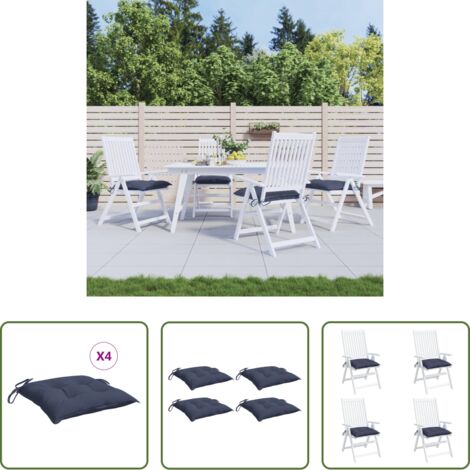 Cojines de exterior -  Cojines para silla 4 uds tela Oxford azul marino 50x50x7 cm