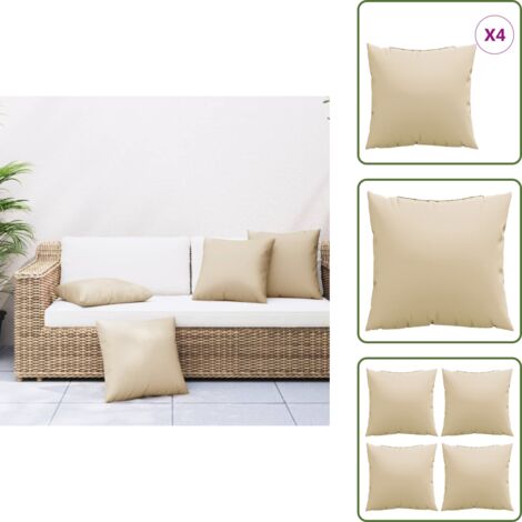 Cojines de exterior - vidaXL Cojines de sofá 4 unidades tela beige 50x50 cm - Almohadas de tela
