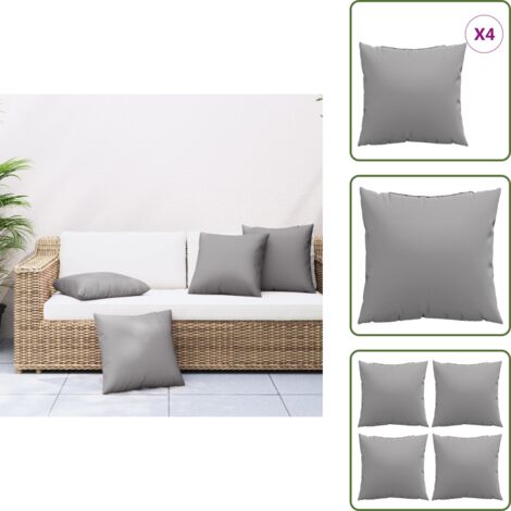 Cojines de exterior - vidaXL Cojines de sofá 4 unidades tela gris 40x40 cm - Almohadas de tela