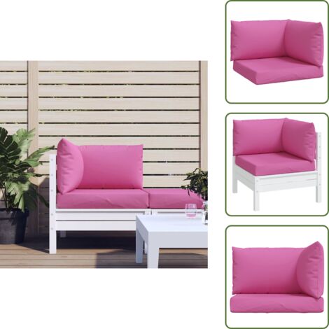 Cojines de exterior - vidaXL Cojines para palés 3 piezas tela Oxford rosa - Cojines de tela oxford
