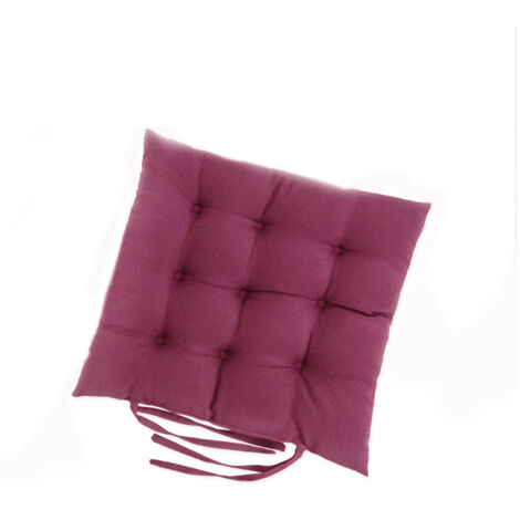 Cojines de felpa para silla de 40 x 40 cm con cierres, cojines para silla, tapetes de oficina para jardín, patio, comedor, cocina y silla de oficina (morado oscuro).