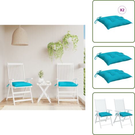 Cojines de oficina - vidaXL Cojines de silla 2 uds tela Oxford turquesa 50x50x7 cm - Cojines de tela