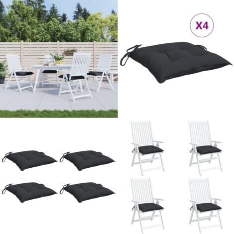 Cojines de palets de jardín 4 uds tela Oxford negro 50x50x7 cm - Cojín exterior - Cojín de exterior