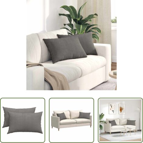 Cojines de pana -  Cojines de sofá 2 pcs Gris Claro 60 x 40 cm Tela de pana