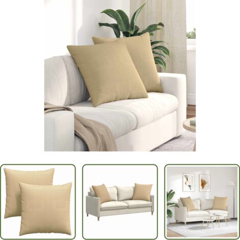 Cojines de pana -  Cojines de sofá 2 pcs Verde grisáceo 60 x 60 cm Tela de pana