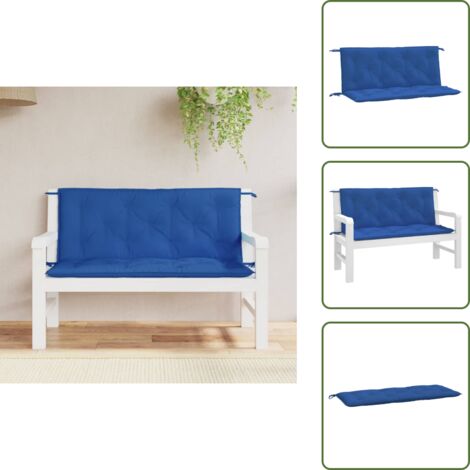 Cojines de patio - vidaXL Cojines de banco de jardín 2 uds tela Oxford azul 120x50x7 cm - Cojines para salón