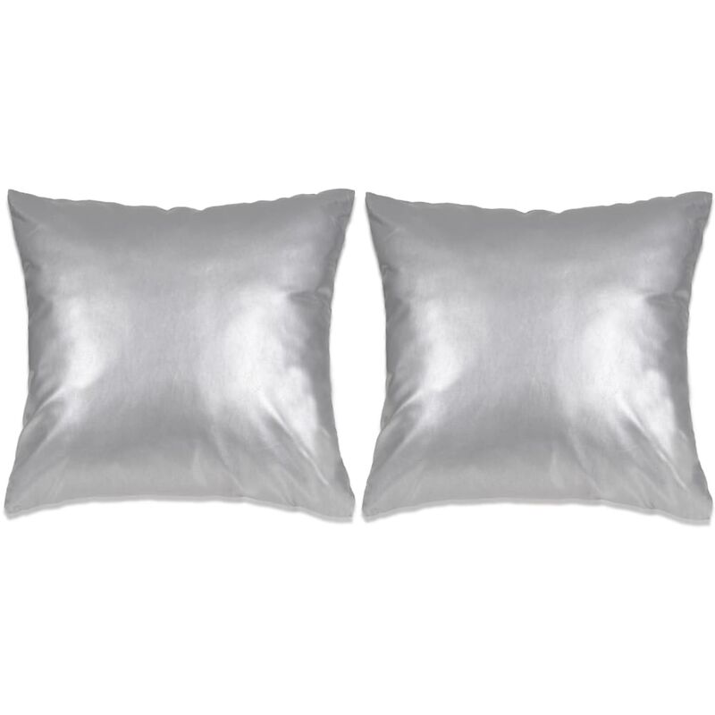 

vidaXL Cojines de poliuretano 45x45 cm plateado 2 unidades - Plateado