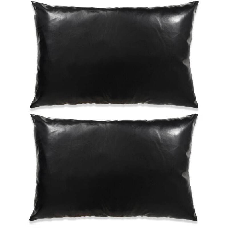 

vidaXL Cojines de polieuretano negro 40x60 cm 2 unidades - Negro