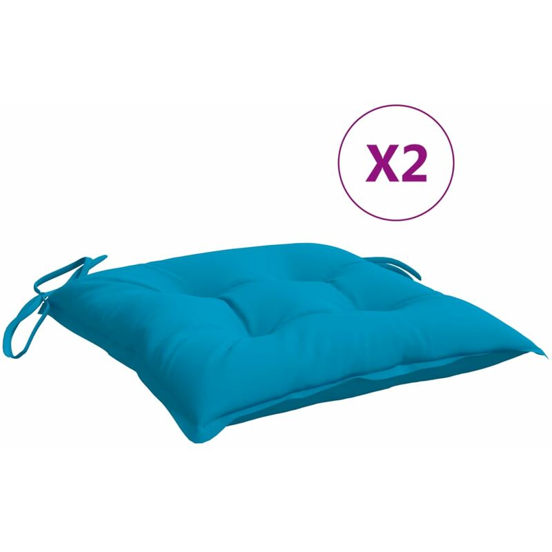 

Cojines de silla 2 unidades tela azul claro 50x50x7 cm - Azul
