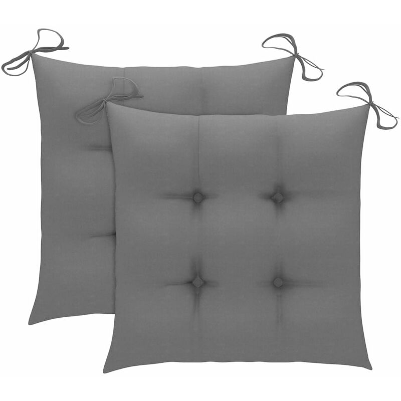 

Cojines de silla 2 unidades tela gris 40x40x7 cm