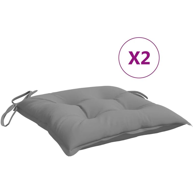 

Cojines de silla 2 unidades tela gris 40x40x7 cm - Gris