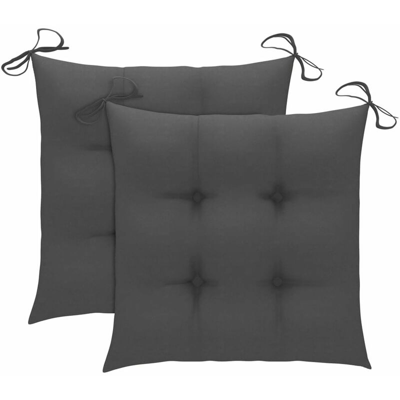 

Cojines de silla 2 unidades tela gris antracita 40x40x7 cm