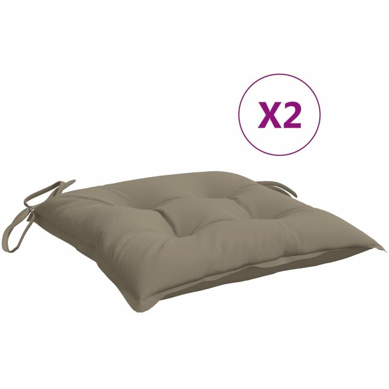 

Cojines de silla 2 unidades tela gris taupé 40x40x7 cm - Gris Topo