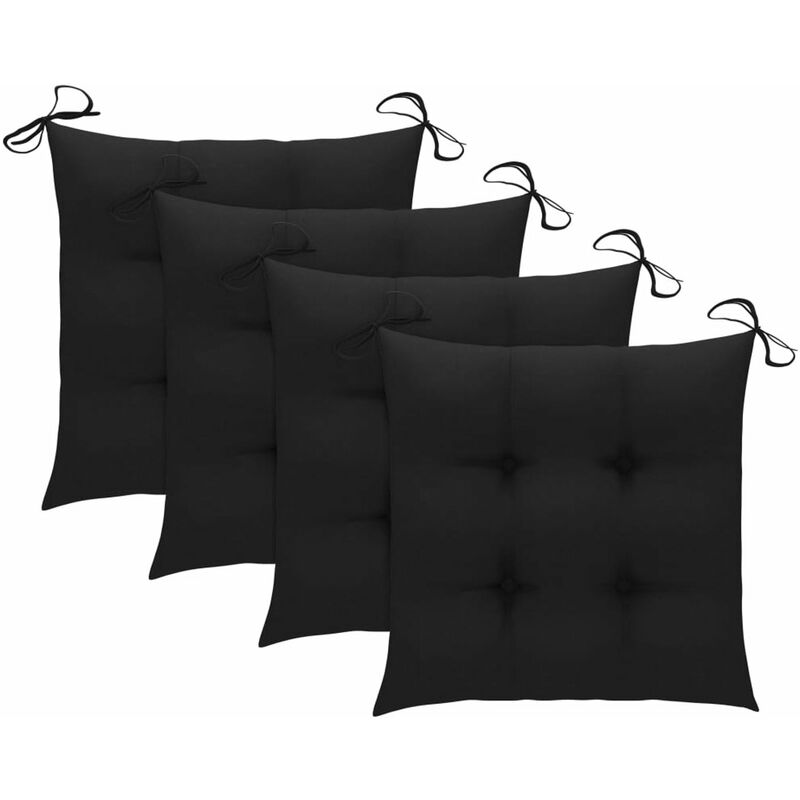 

Cojines de silla 4 unidades tela negro 40x40x7 cm