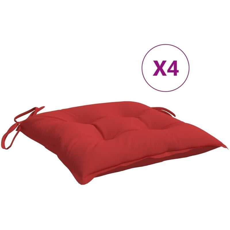 

Cojines de silla 4 unidades tela rojo 40x40x7 cm - Rojo