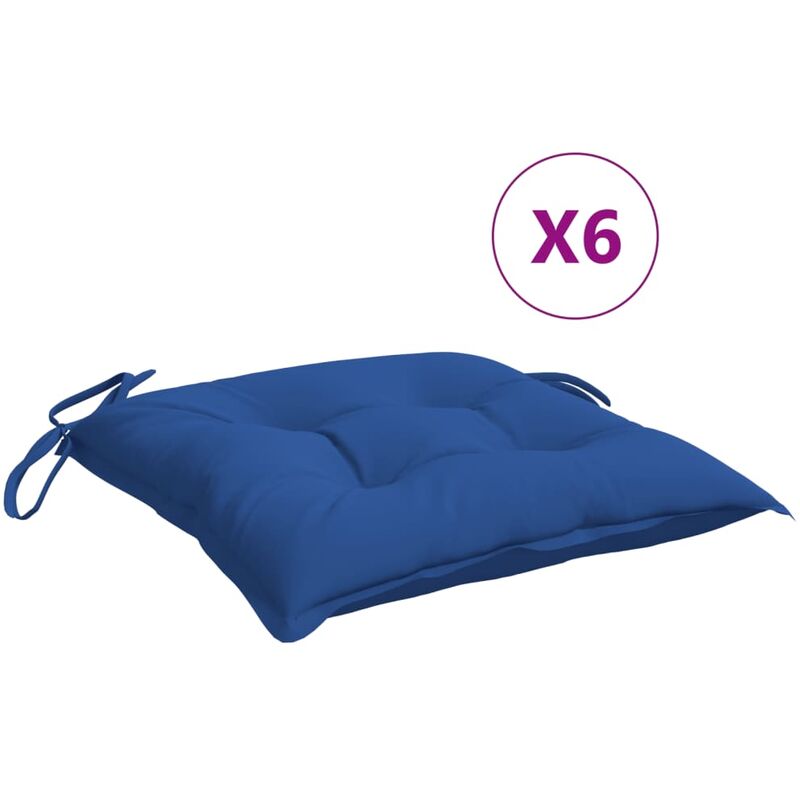 

Cojines de silla 6 unidades tela azul 40x40x7 cm - Azul