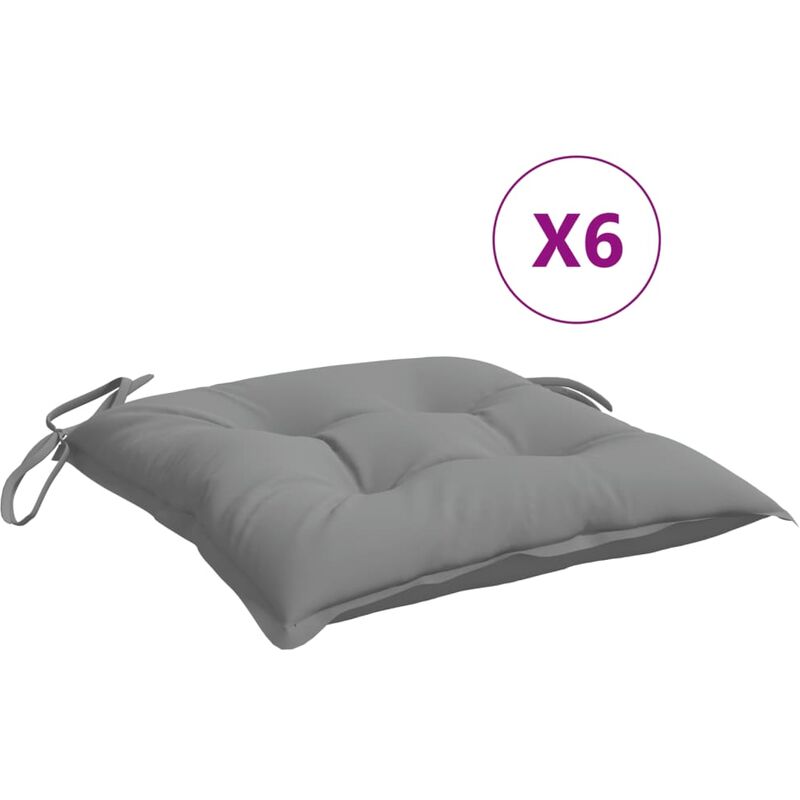 

Cojines de silla 6 unidades tela gris 40x40x7 cm - Gris