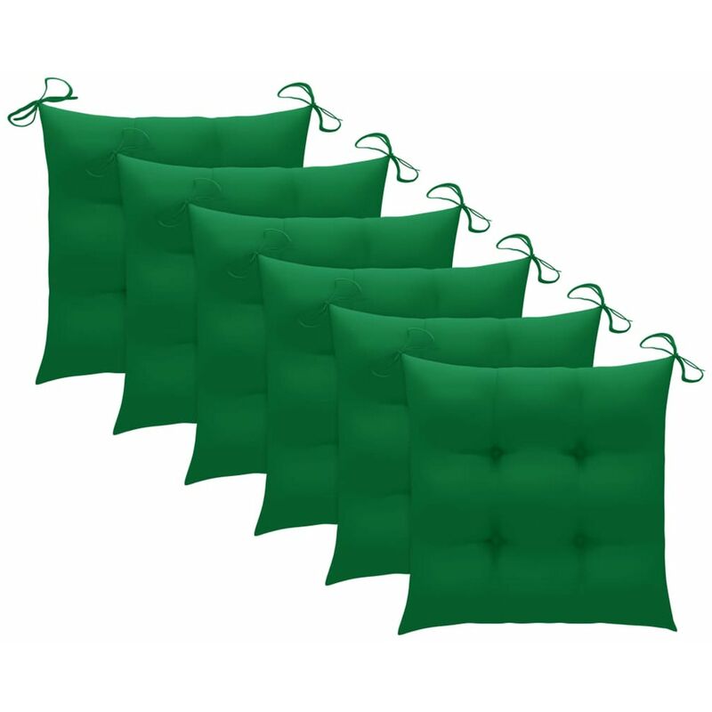 

Cojines de silla 6 unidades tela verde 40x40x7 cm