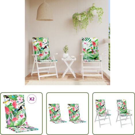 Cojines de silla -  Cojines para silla 2 uds tela multicolor 120x50x3 cm