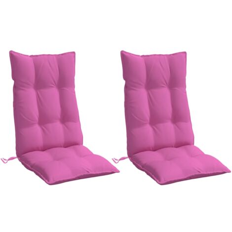 Cojines de silla con respaldo alto 2 uds tela Oxford rosa vidaXL
