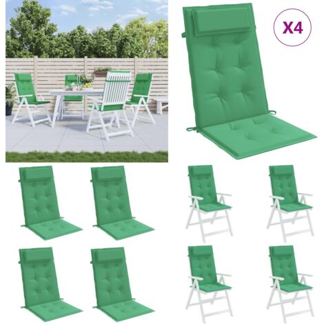 Cojines de silla con respaldo alto 4 uds tela Oxford verde - Cojines de silla - Cojines de jardín