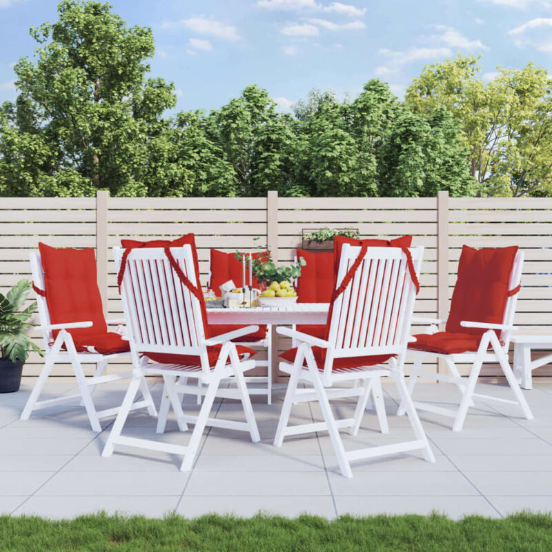 Torana - Cojines de silla con respaldo alto 6 uds tela Oxford rojo