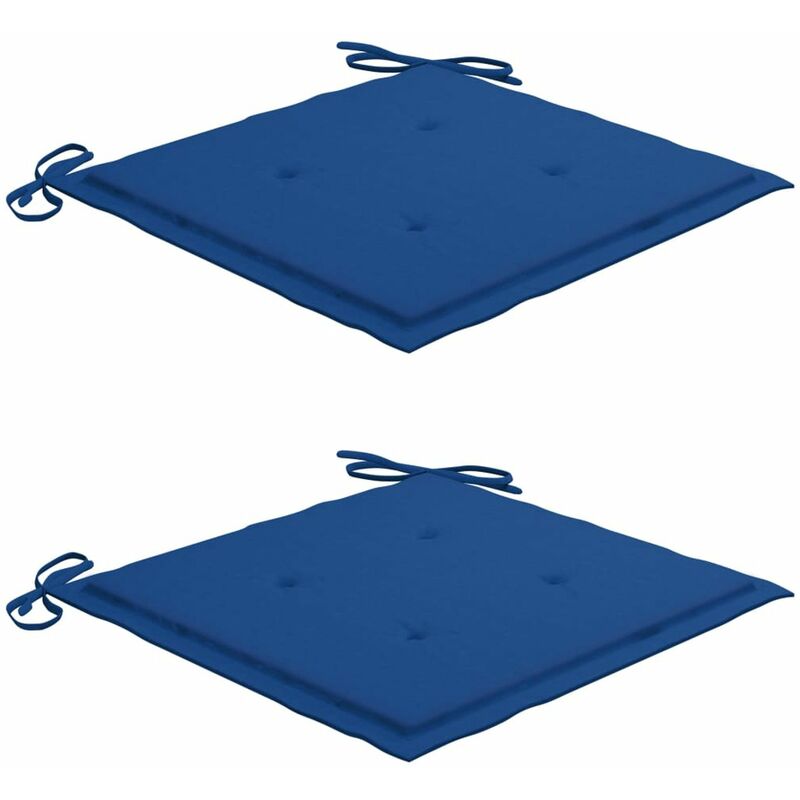 

Cojines de silla de jardin 2 uds tela azul royal 40x40x4 cm