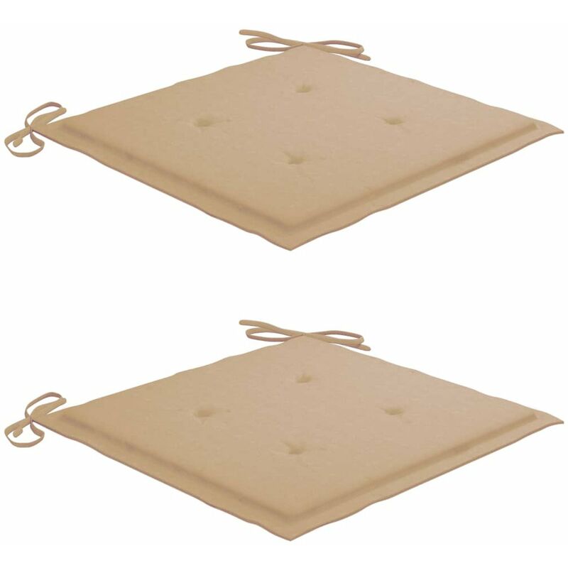 

Cojines de silla de jardin 2 uds tela beige 40x40x4 cm