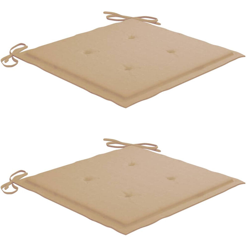 

Cojines de silla de jardin 2 uds tela beige 40x40x4 cm