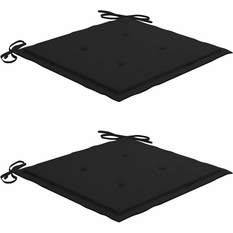 

Cojines de silla de jardin 2 uds tela negro 40x40x4 cm