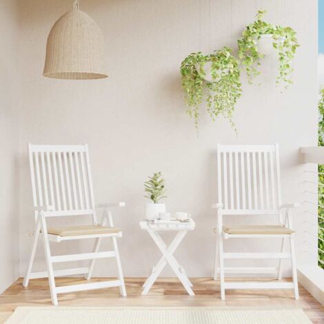 Cojines de silla de jardín 2 uds tela Oxford beige 40x40x4 cm