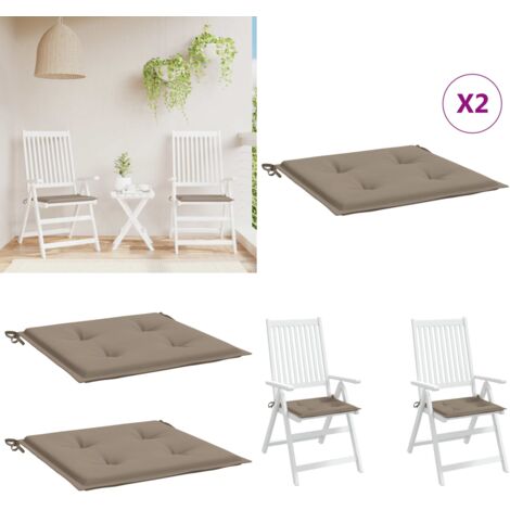 Cojines de silla de jardín 2 uds tela Oxford taupé 50x50x4 cm - Cojines de silla - Cojines de exterior
