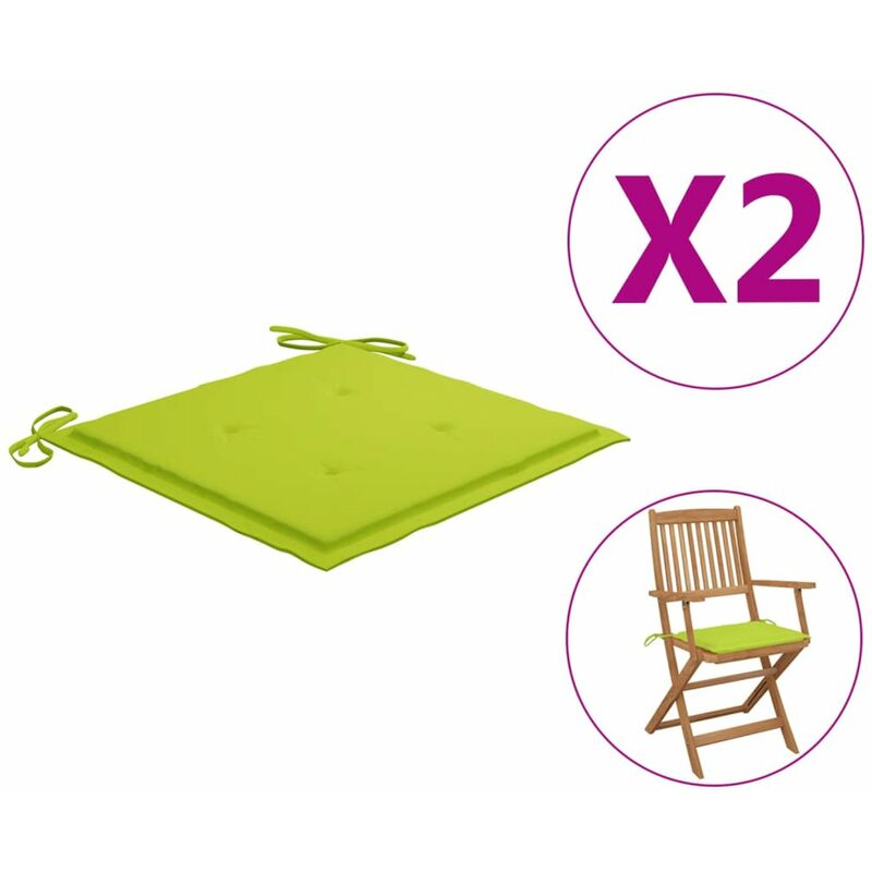 

Cojines de silla de jardin 2 uds tela verde brillante 40x40x4cm