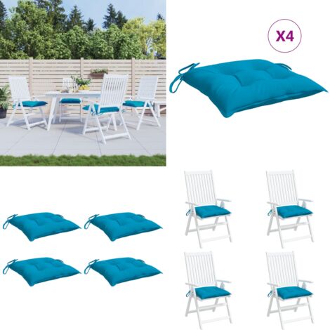 Cojines de silla de jardín 4 uds tela Oxford azul 50x50x7 cm - Cojín de exterior - Cojín de asiento