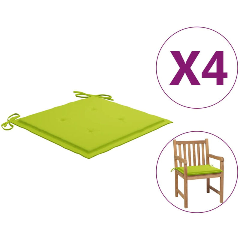 

Cojines de silla de jardin 4 uds tela verde brillante 50x50x4cm