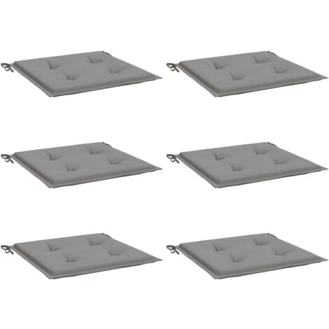 Cojines de silla de jardín 6 uds tela Oxford gris 50x50x3 cm vidaXL