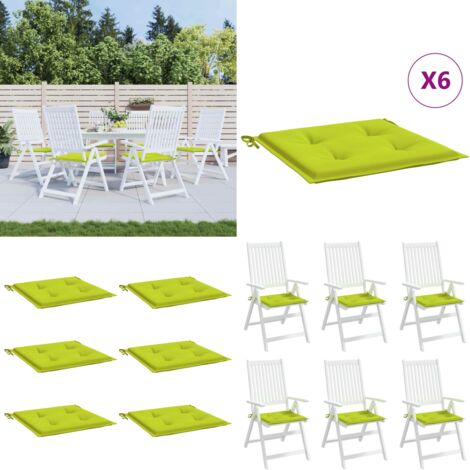 Cojines de silla de jardín 6 uds tela Oxford verde 40x40x4 cm - Cojines de silla - Cojines de exterior
