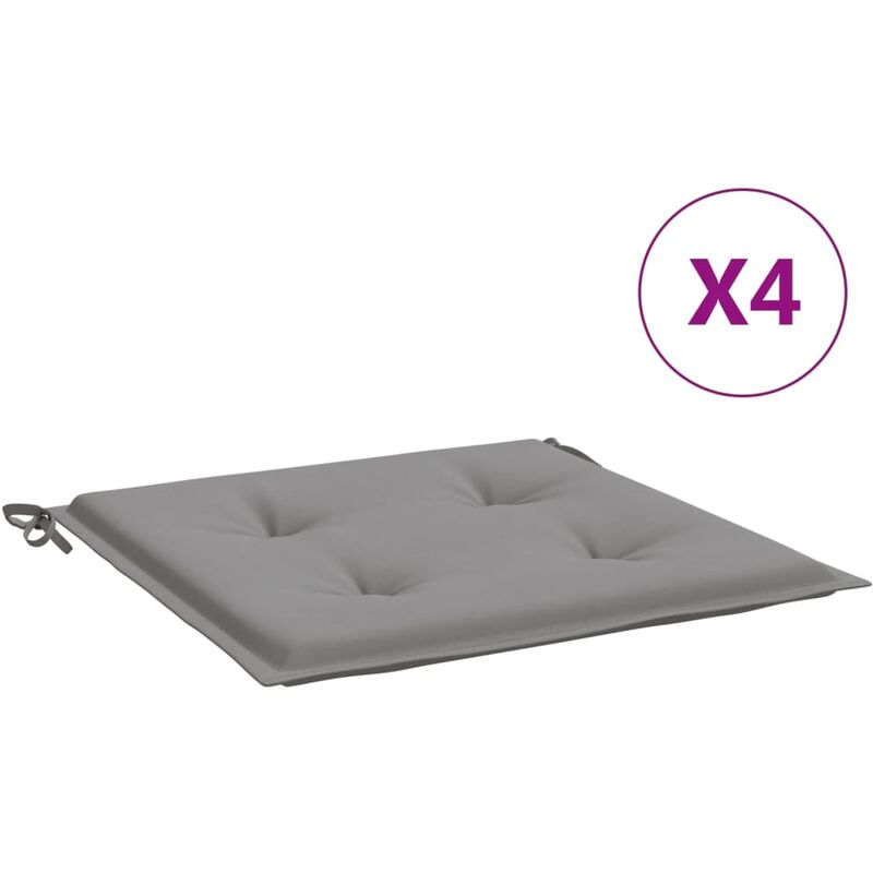 

Cojines de silla de jardín 4 uds tela gris 50x50x4 cm - Gris