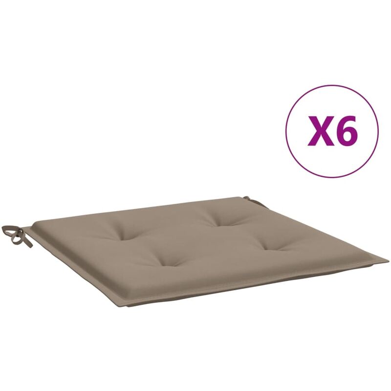 

Cojines de silla de jardín 6 uds tela gris taupé 40x40x4 cm - Gris Topo