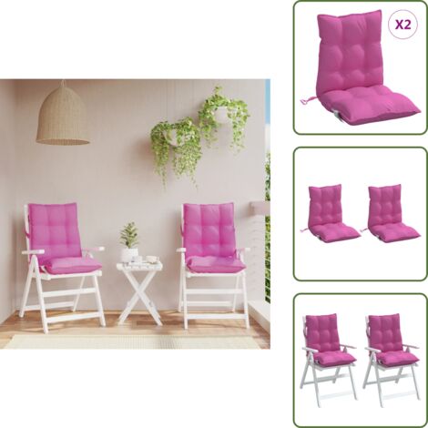 Cojines de silla de oficina - vidaXL Cojines para silla con respaldo bajo 2 uds tela Oxford rosa - Cojines para exteriores