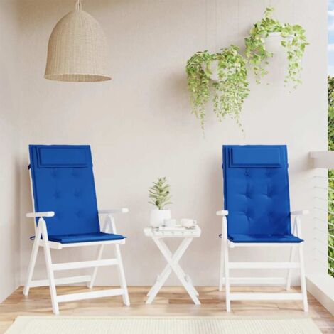 Cojines de silla respaldo alto 2 uds tela Oxford azul klein vidaXL